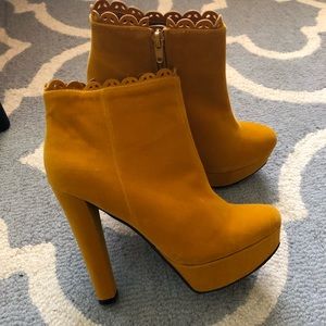 Mustard yellow booties